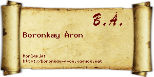 Boronkay Áron névjegykártya